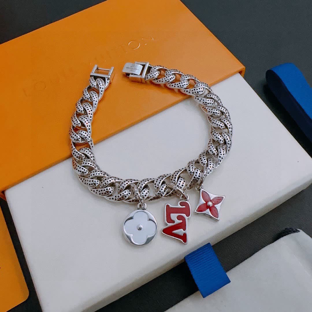 Louis Vuitton Silver Bracelet with Charms